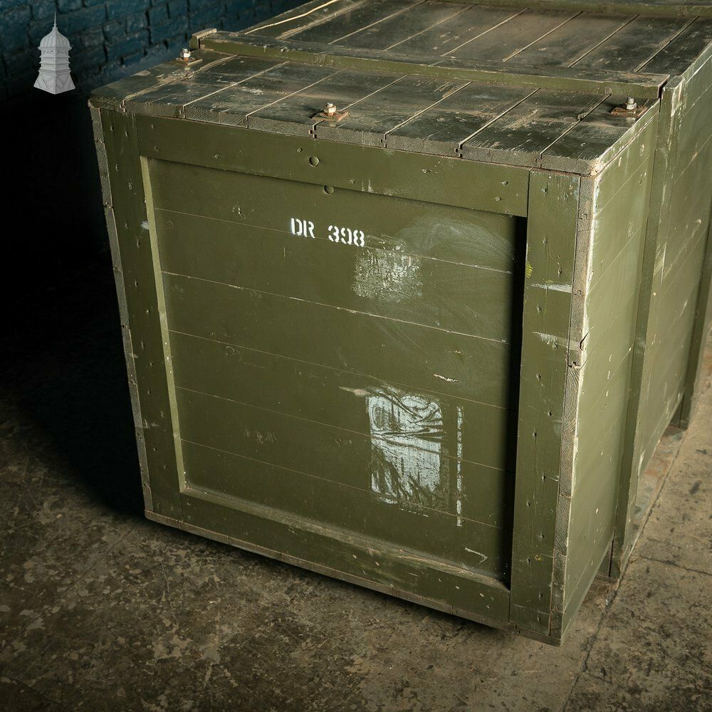 Large Green Painted Aircraft Parts Shipping Crate Reclaimed From A Norfolk Raf Base photo Furniture