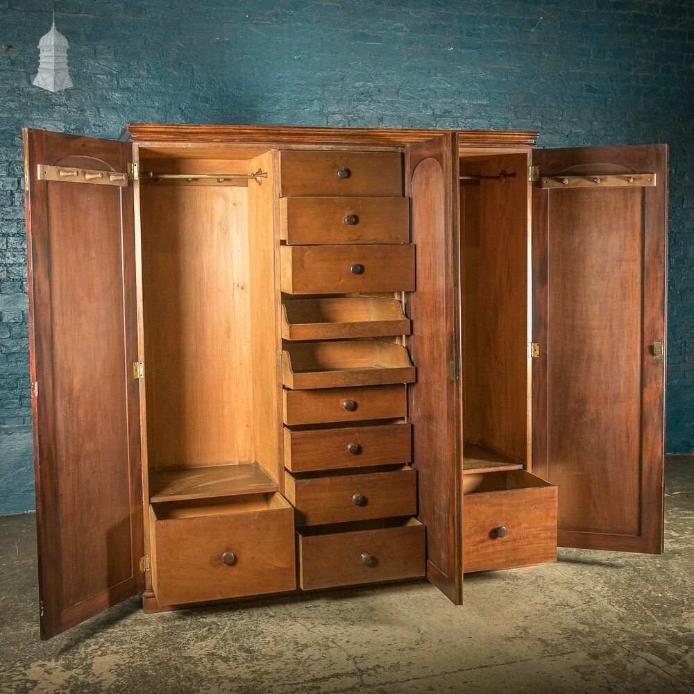 Compactum Gentlemans Wardrobe, Victorian Mottled Mahogany photo Furniture