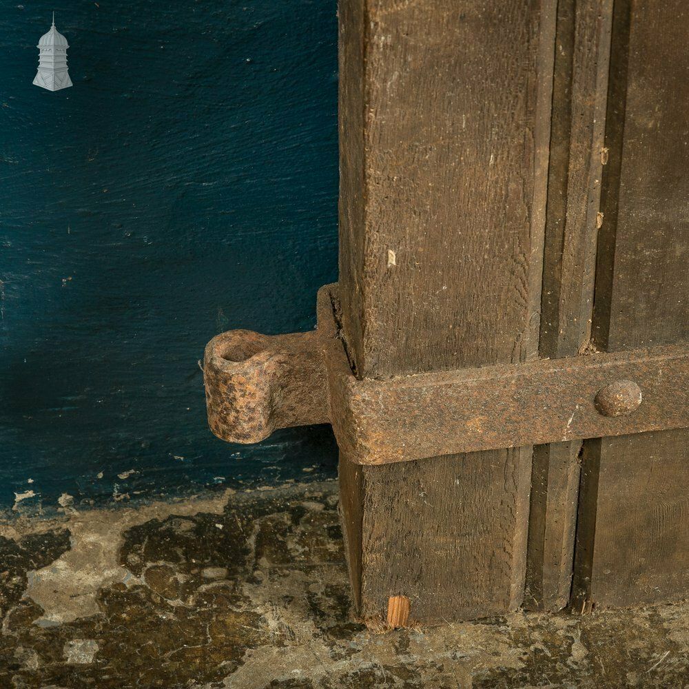 Rustic Pine Ledged And Braced Door With Large Iron Strap Hinges photo Home Fixtures