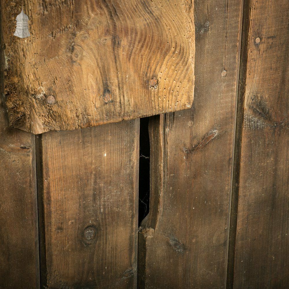 Rustic Pine Ledged And Braced Door With Large Iron Strap Hinges photo 420.0