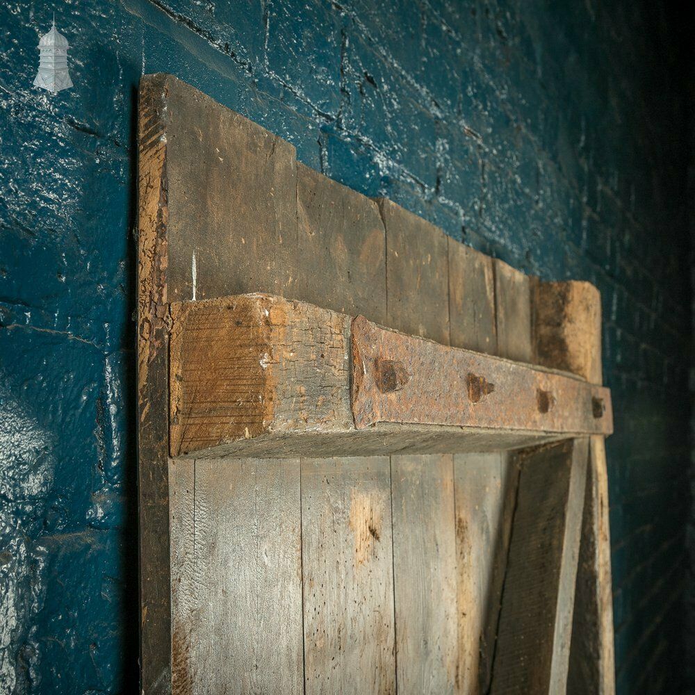 420.0 Rustic Pine Ledged And Braced Door With Large Iron Strap Hinges photo