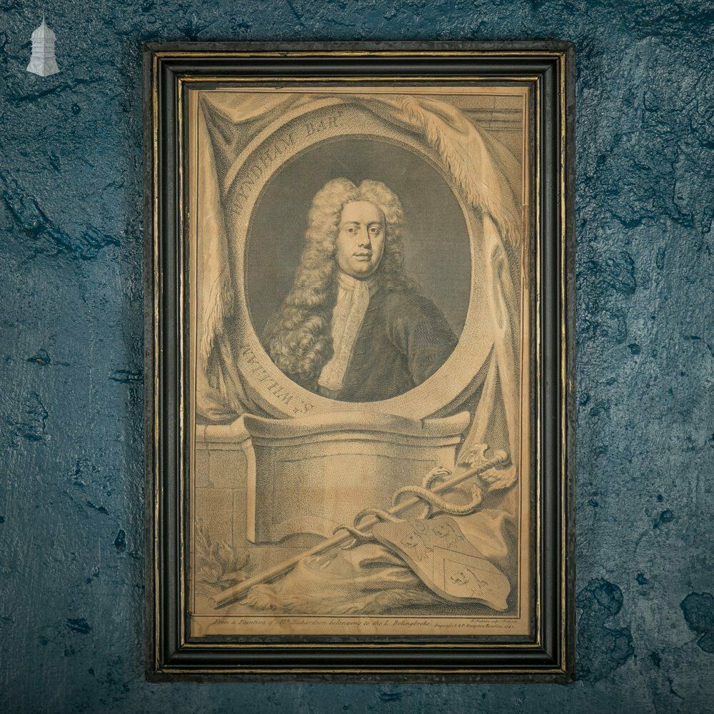 Sir William Wyndham, Framed Portrait Engraving C1820
