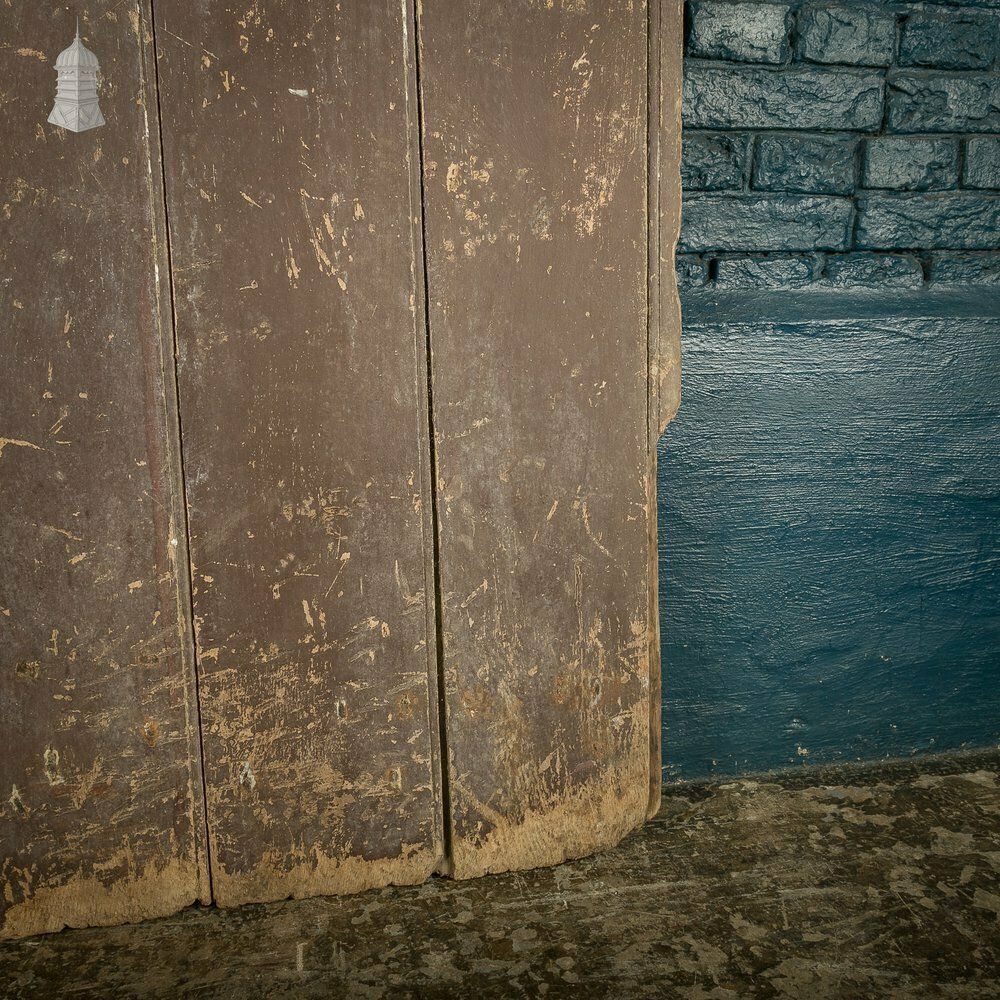 photo buy Hardwood Barn Door, 18th C Braced And Ledged With Period Repair And Distressed Brown Paint Finish