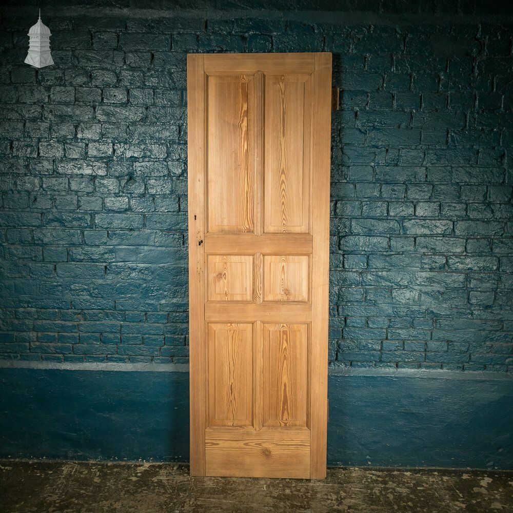 Pitch Pine Door, 19th C 6 Panel Internal Door photo for sale