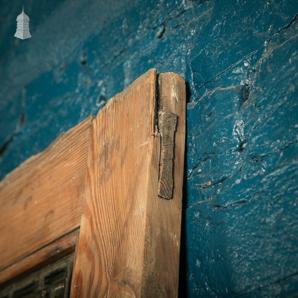 photo for sale Pitch Pine Paneled Door With Leaded Glass Window, Victorian