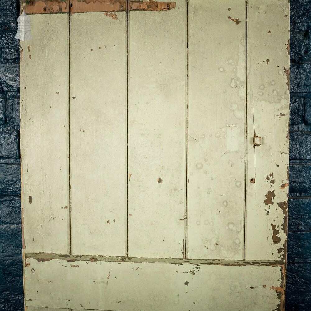 Cream Painted Ledged And Braced 19th C Cottage Door