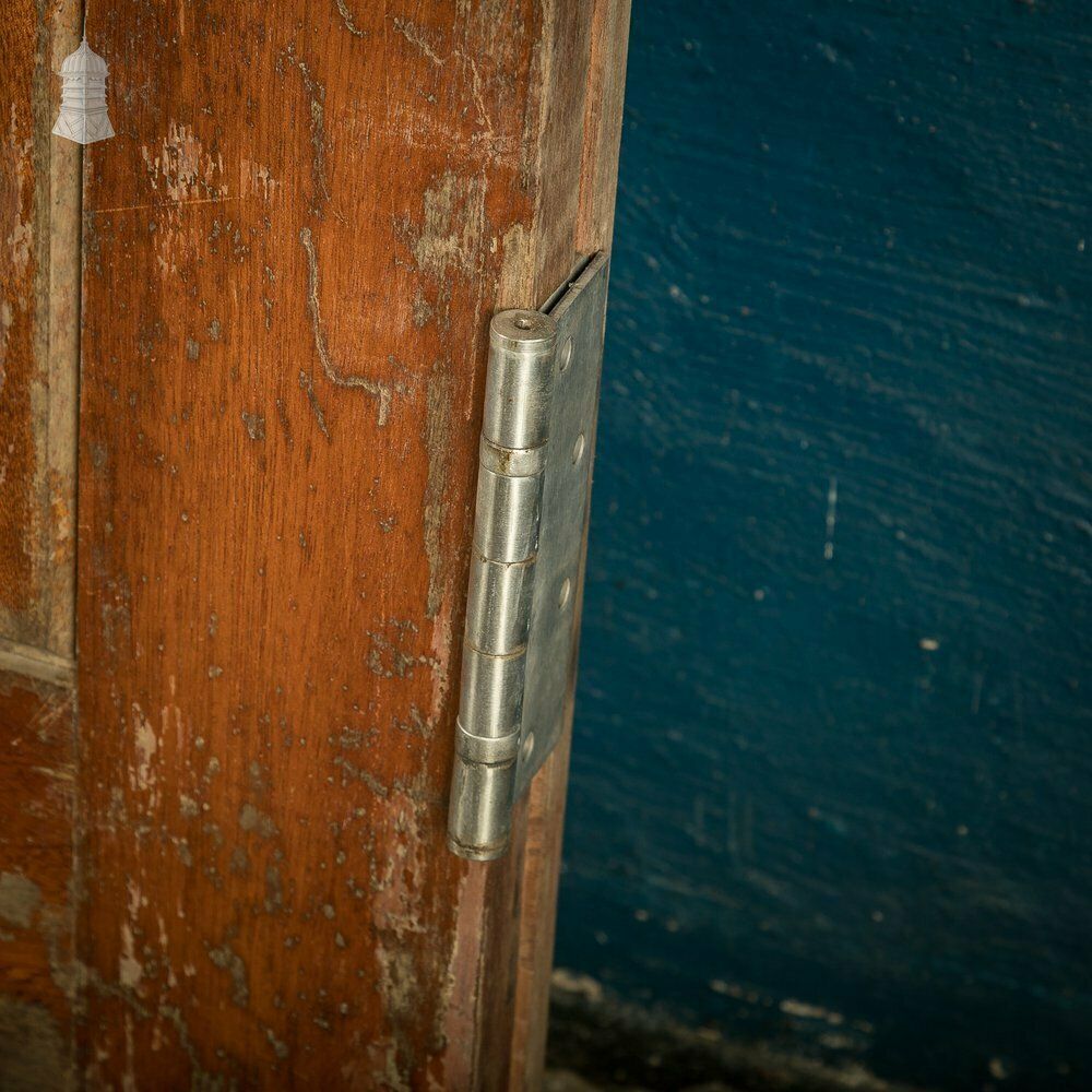 Wide Hardwood Door, Early 20th C Two Panel Mahogany photo vinterior