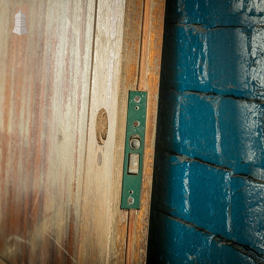 photo for sale Wide Hardwood Door, Early 20th C Two Panel Mahogany