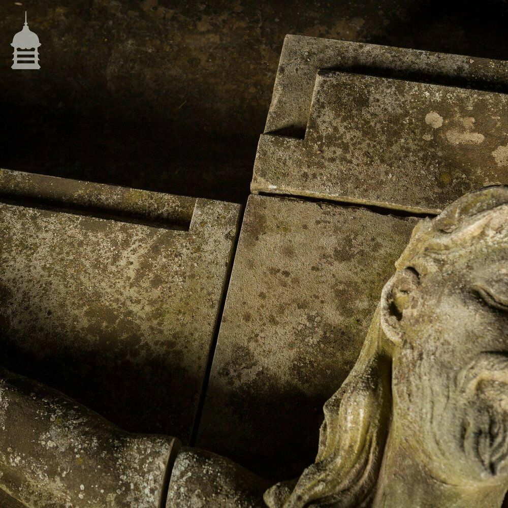 A Life Sized Jesus On The Cross On A Huge 14ft X 6ft Crucifix Carved In Stone photo furniture