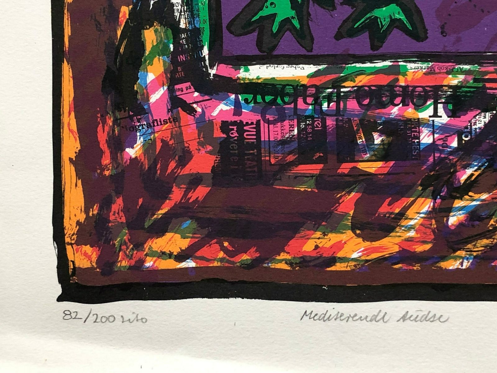 Two Original Lithographs By Kurt Dupont (1941 )   Colorful Expressionistic Art From The 1980s photo vintage