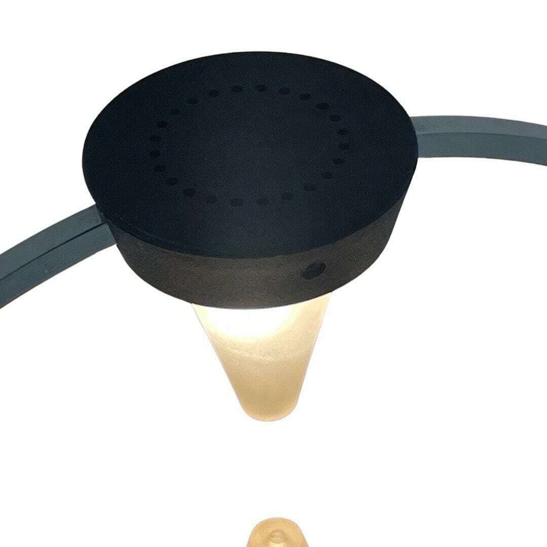 Vintage Memphis Style Desk Lamp   Two Pyramids Inside A Metal Circle photo Lighting