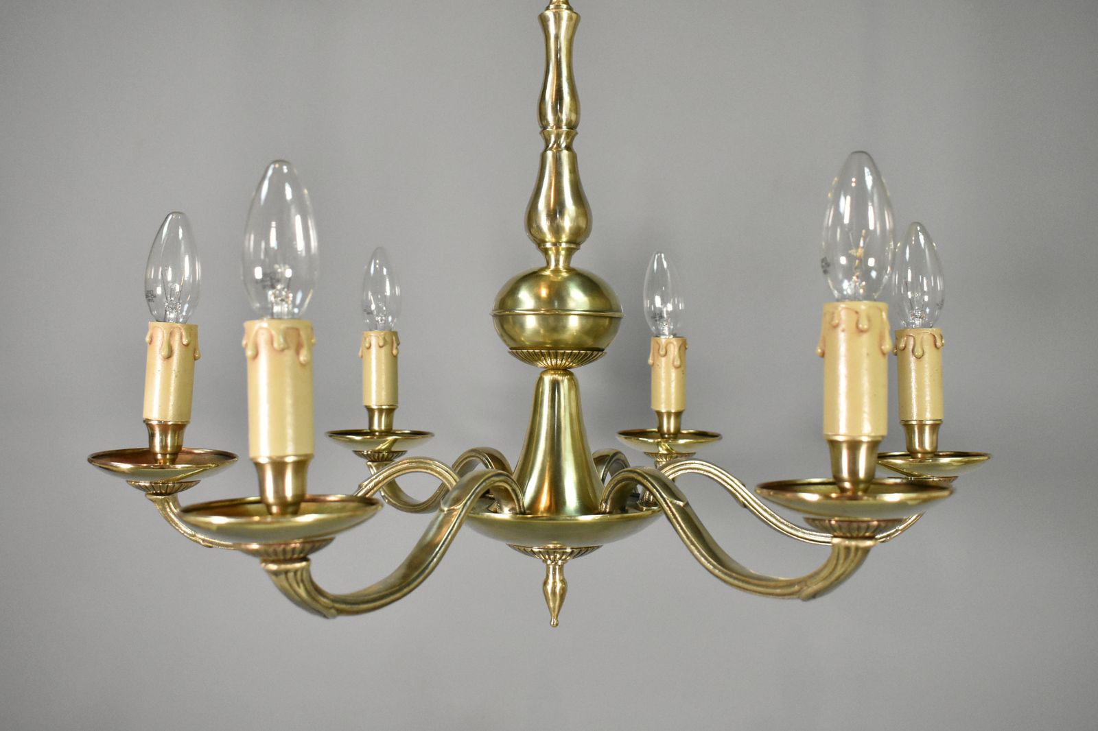 Antique French Six Light Bronze Chandelier Louis XVI Style photo furniture