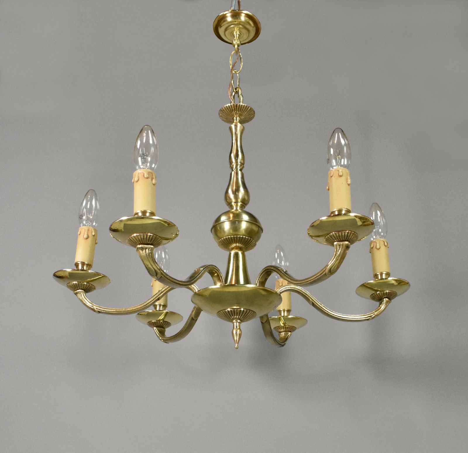 photo furniture Antique French Six Light Bronze Chandelier Louis XVI Style