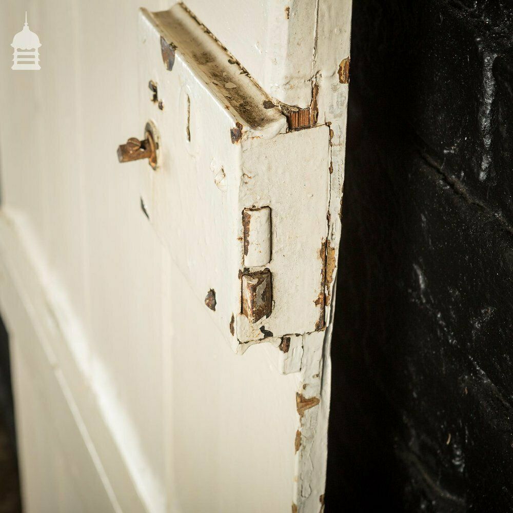 Painted 19th C Ledged And Braced Pine Beadboard Internal Cottage Door photo vintage