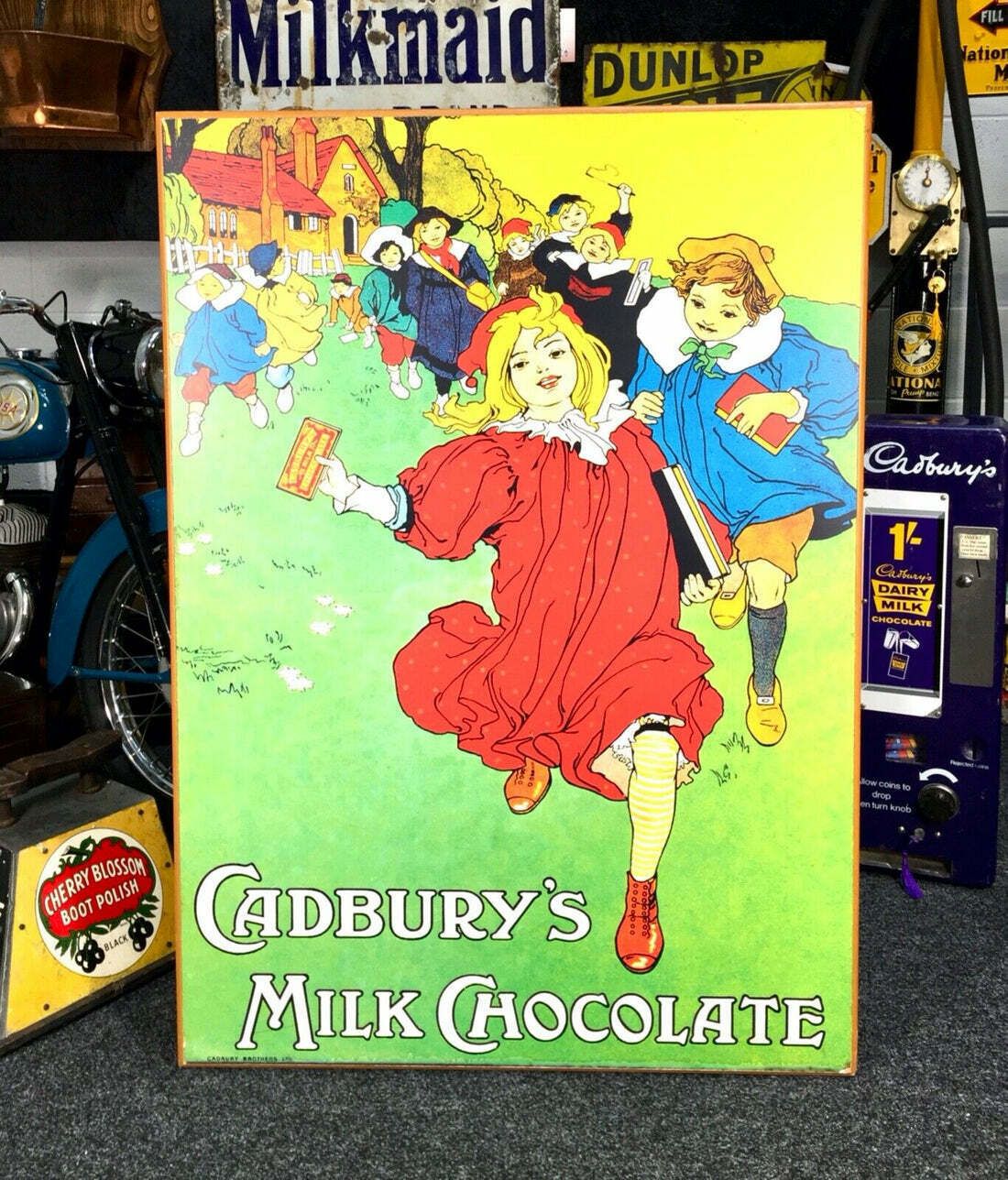 Antique Advertising   Large 70s Cadburys Poster Salvaged From Bournville Factory photo 399.0