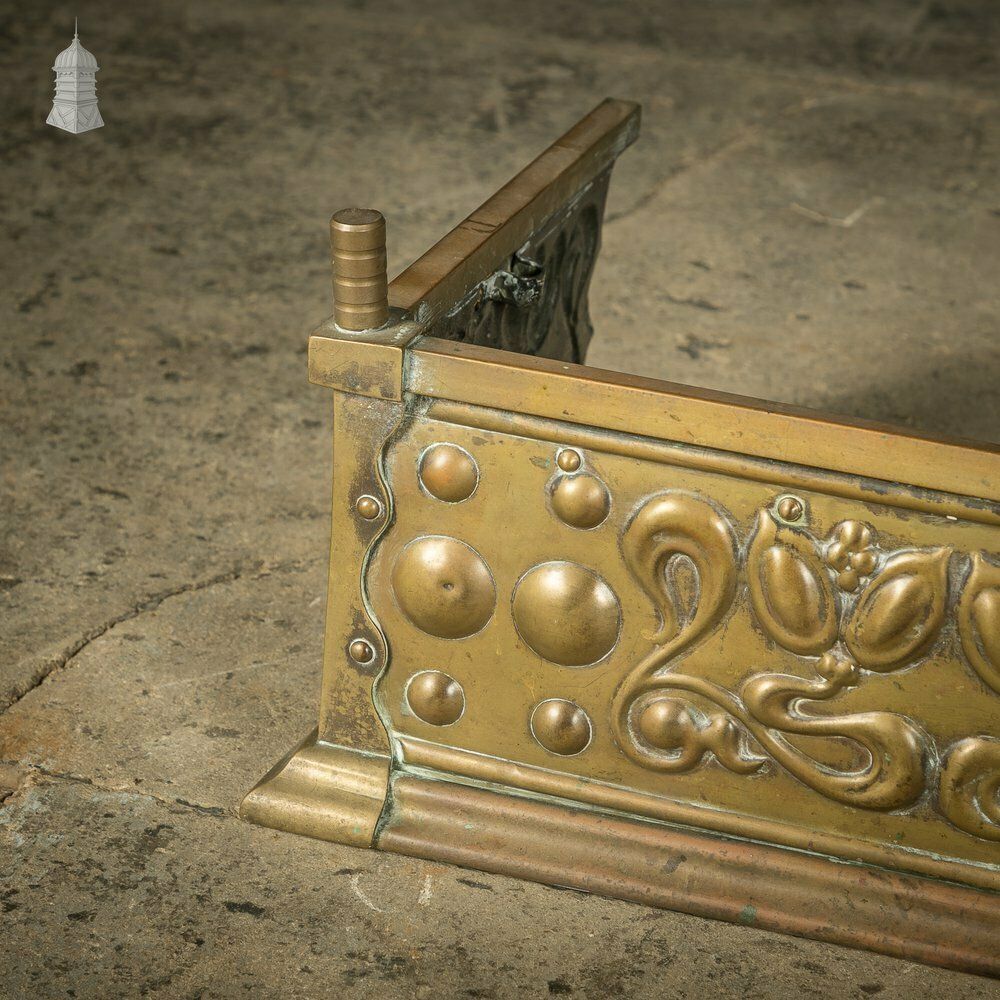 Brass Fireplace Fender, Art Nouveau photo Home Fixtures