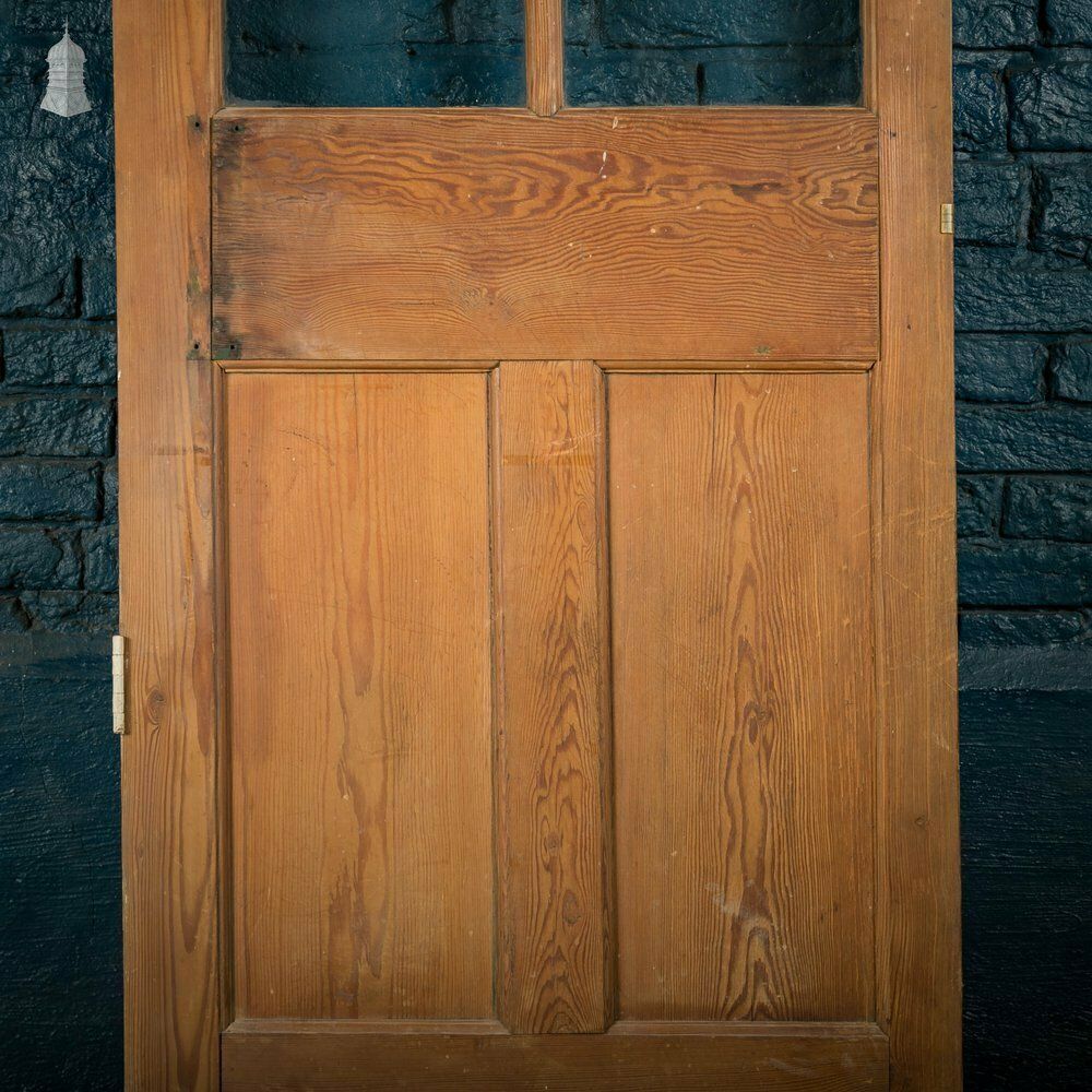 Half Glazed Door, 19th C Pitch Pine, 6 Over 2 Panel photo buy