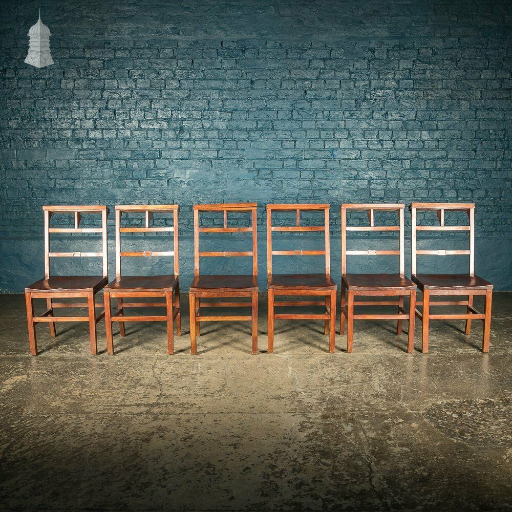 Set Of 6 Elm 19th C Synagogue Chairs [No. 9] photo furniture