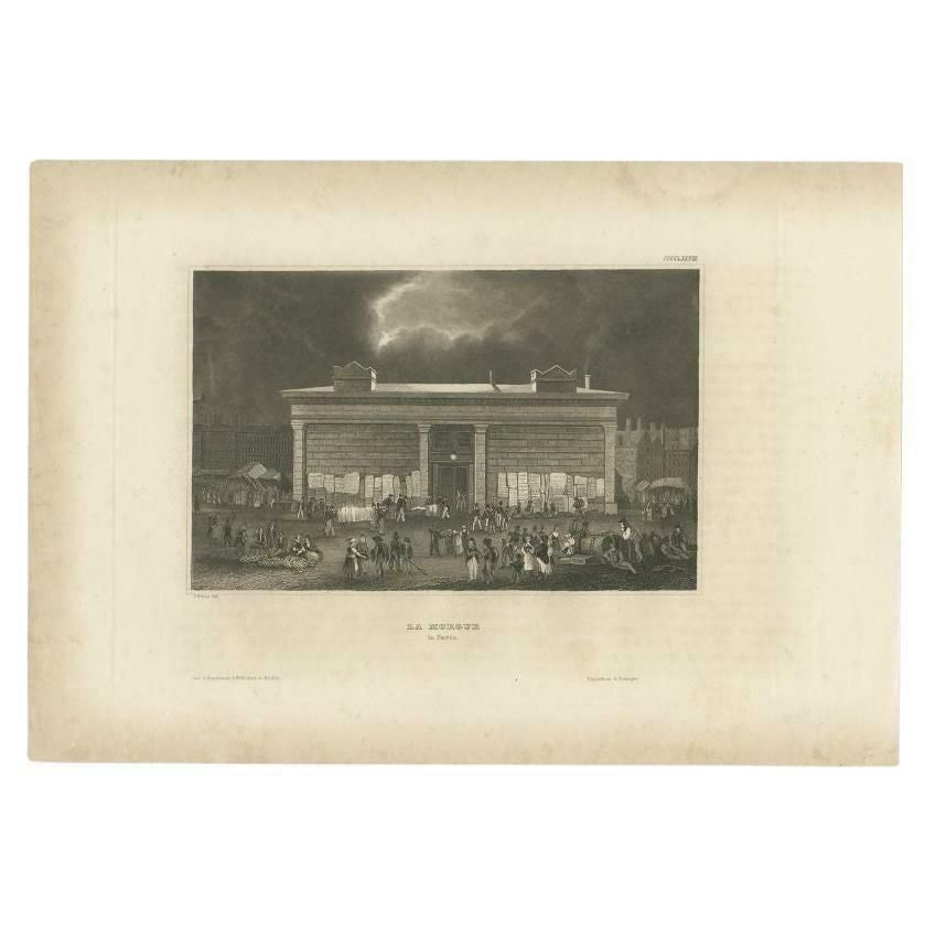 Antique Print Of The Mortuary In Paris By Meyer, 1844