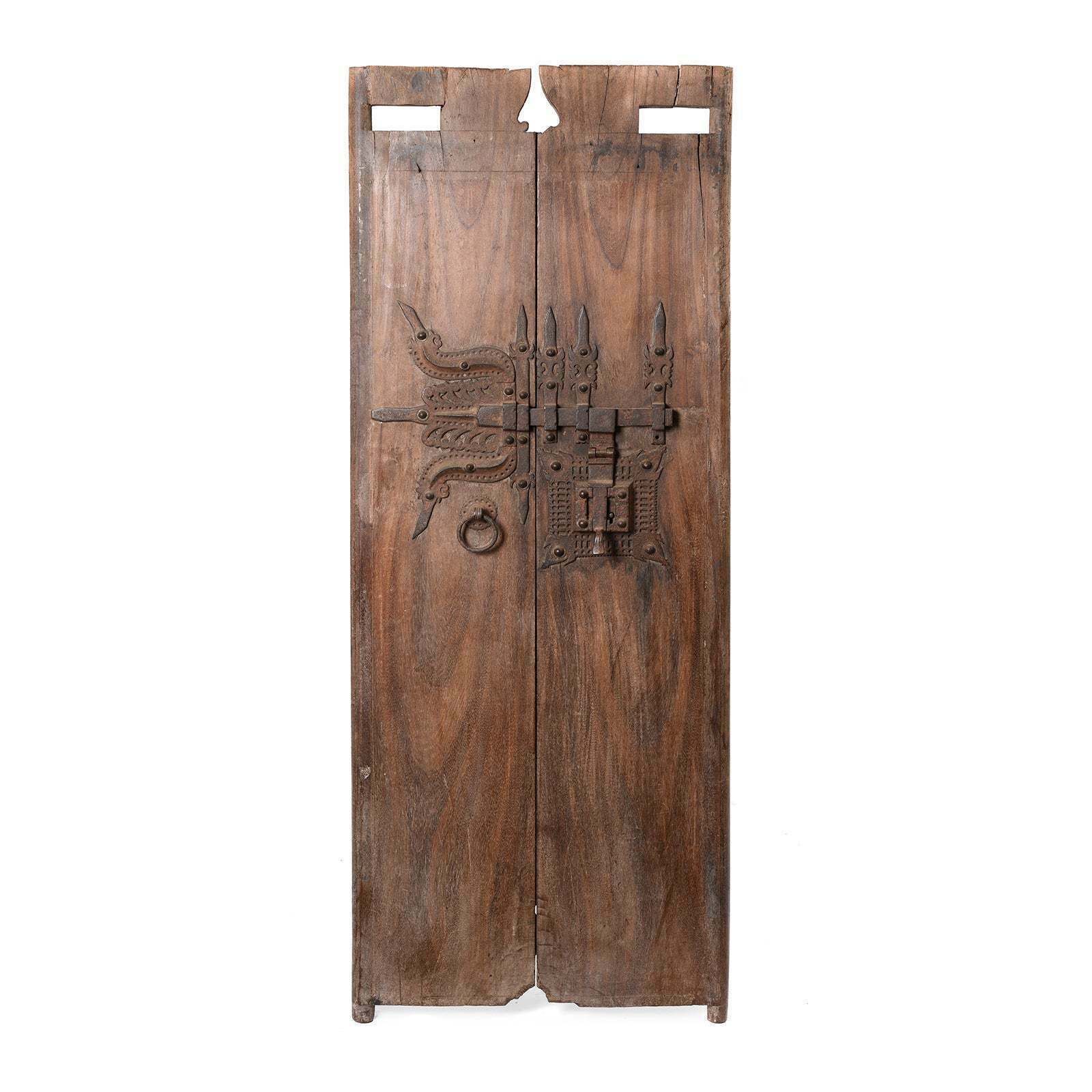 Old Kerala Door With Ornate Iron Lock 19thc