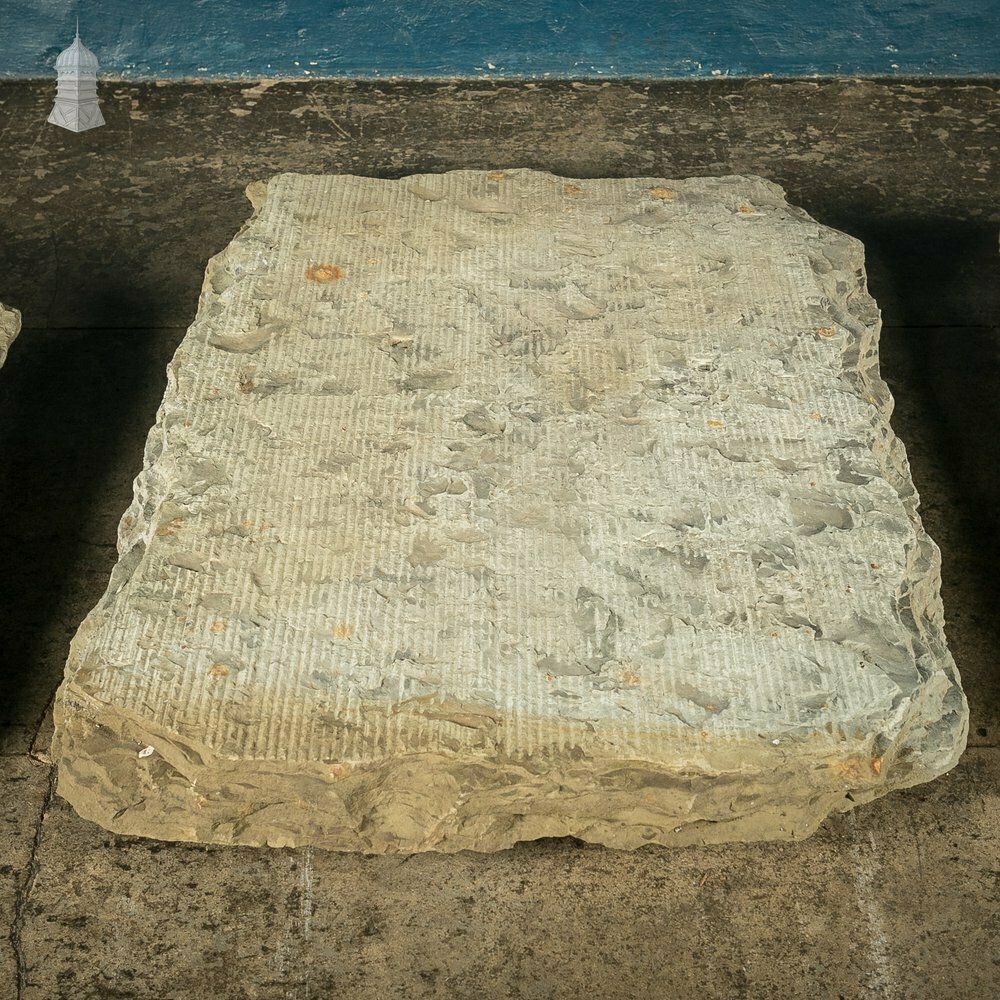 Batch Of 3 Large Riven Flagstones With Machined Face photo for sale