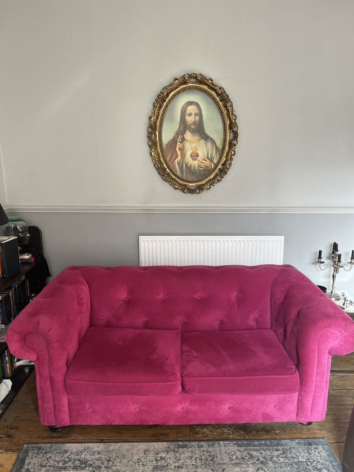 Pink Chesterfield Style Sofabed photo 600.0
