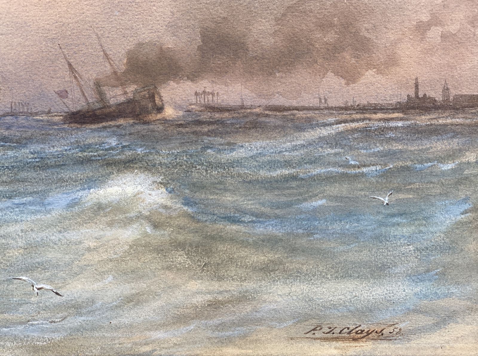 'Full Speed Ahead' – Paul Jean Clays, Brugge 1819 – 1900 Brussel, Belgisch Schilder photo for sale