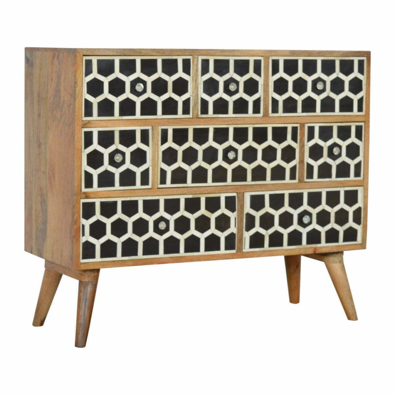 Solid Wood Nordic Style Bone Inlay 8 Drawer Chest photo furniture