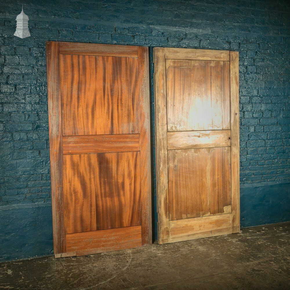 Paneled Mahogany Internal Doors, Set Of 2, Early 20th C photo for sale