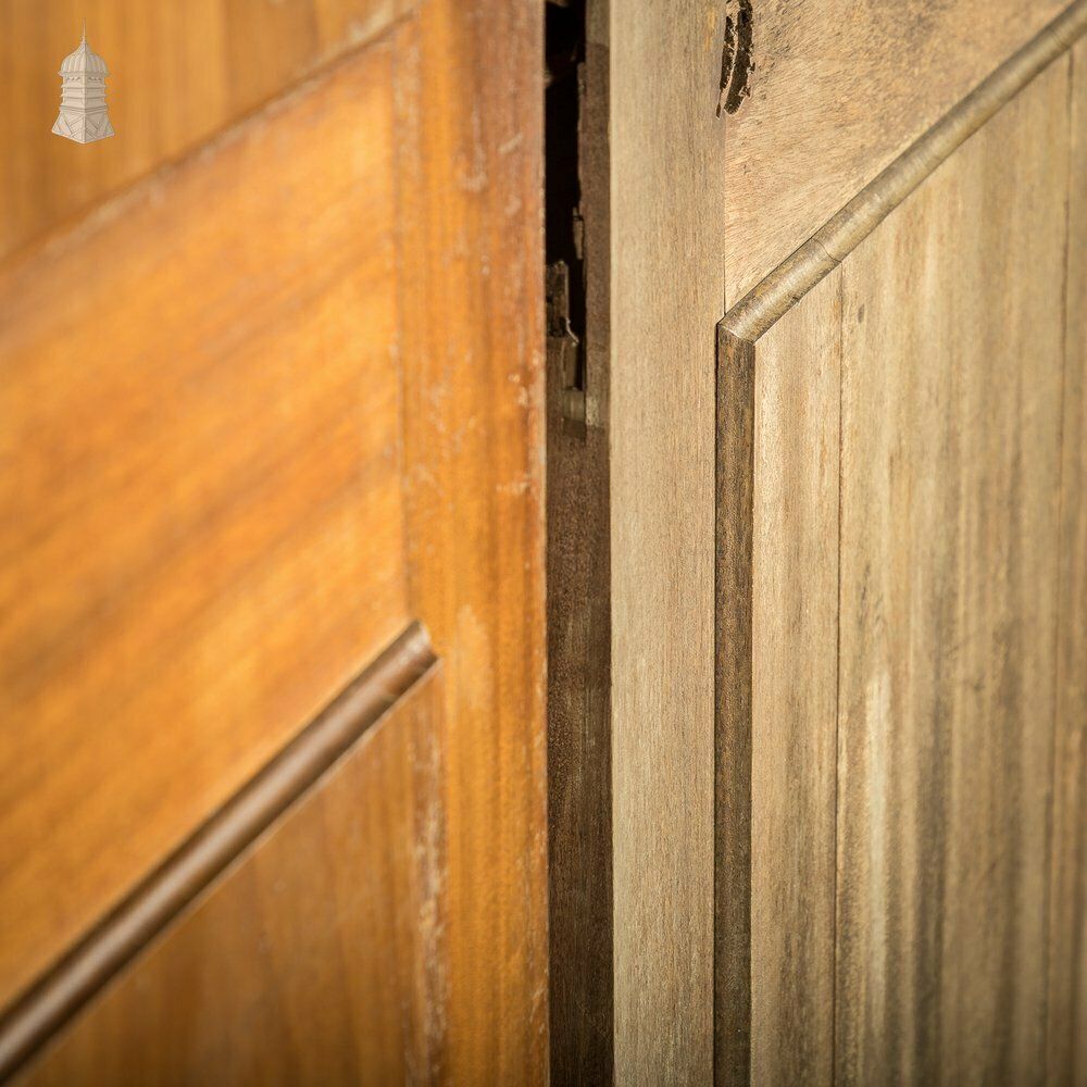 Paneled Mahogany Internal Doors, Set Of 2, Early 20th C photo 780.0