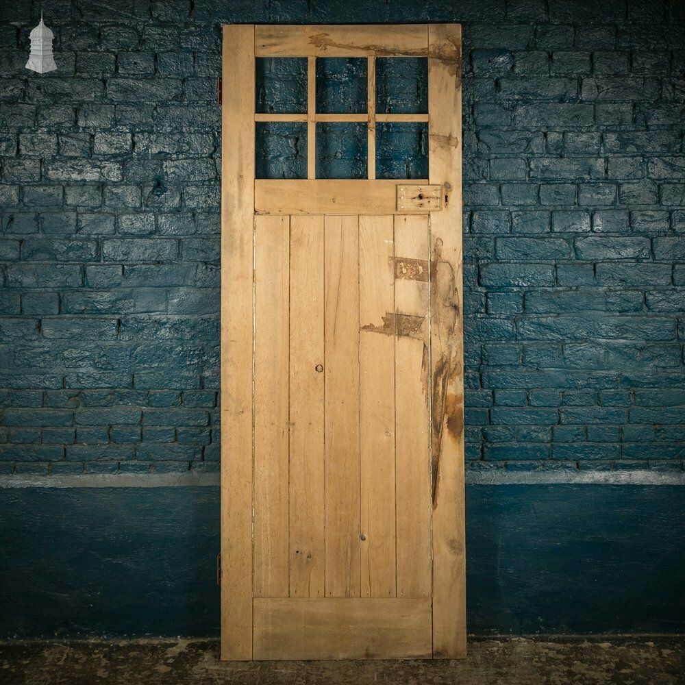 Glazed Pine Door, Edwardian Framed Plank