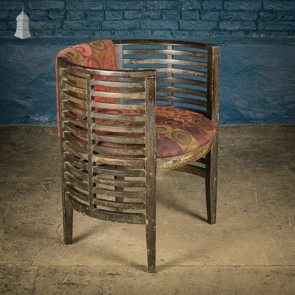 Art Deco Ebonised Tub Chairs From A Hotel In Bombay [No. 2] photo vintage