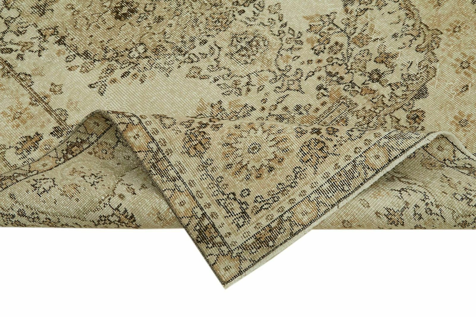 5x9 Beige Turks Vintage Vloerkleed   41595 photo vinterior