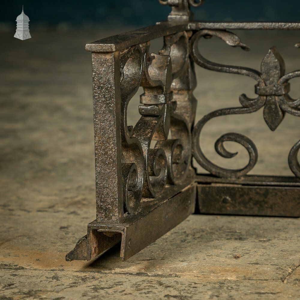 photo for sale Fireplace Fender, Wrought Iron Scroll Design
