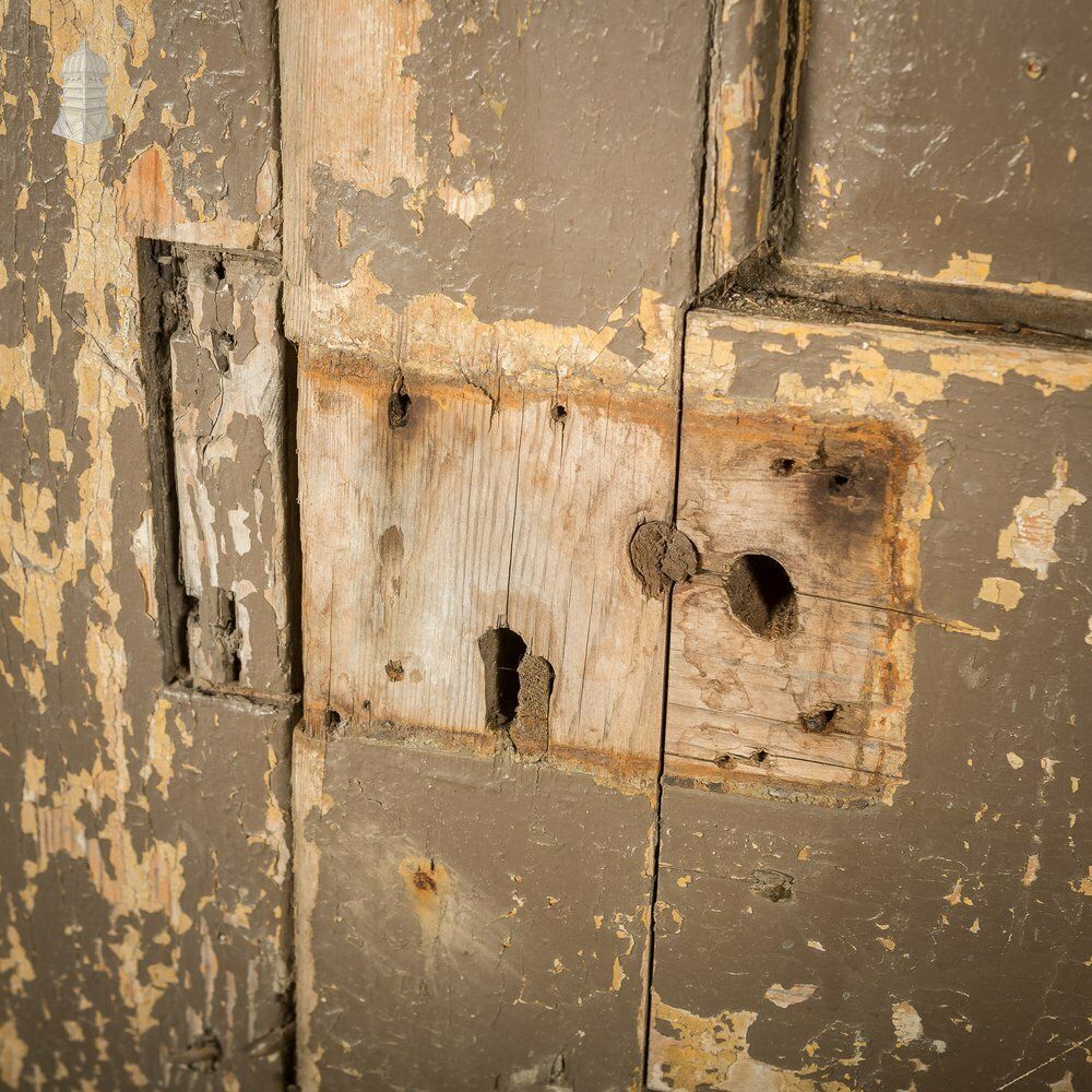 Large Georgian Arch Top Door Frame And Door With Distressed Paint Finish photo furniture