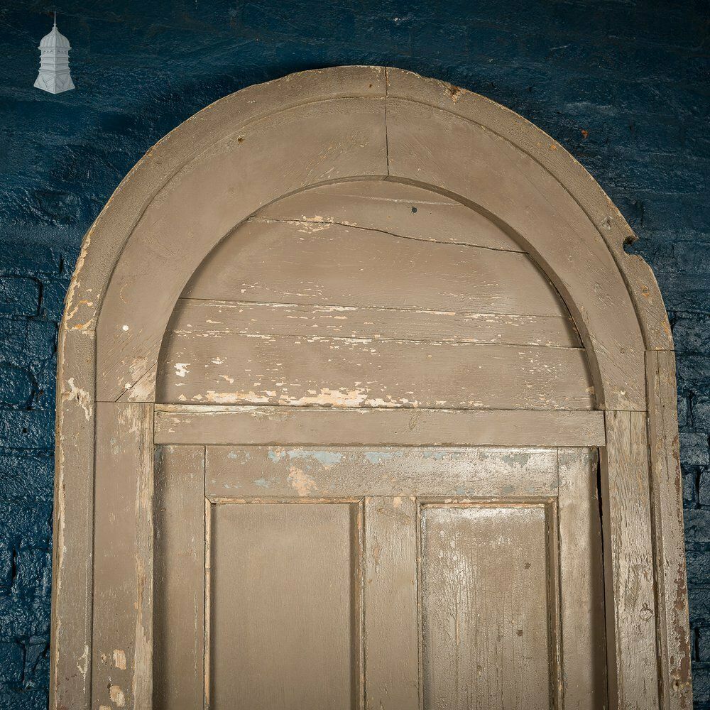 Large Georgian Arch Top Door Frame And Door With Distressed Paint Finish photo 1320.0