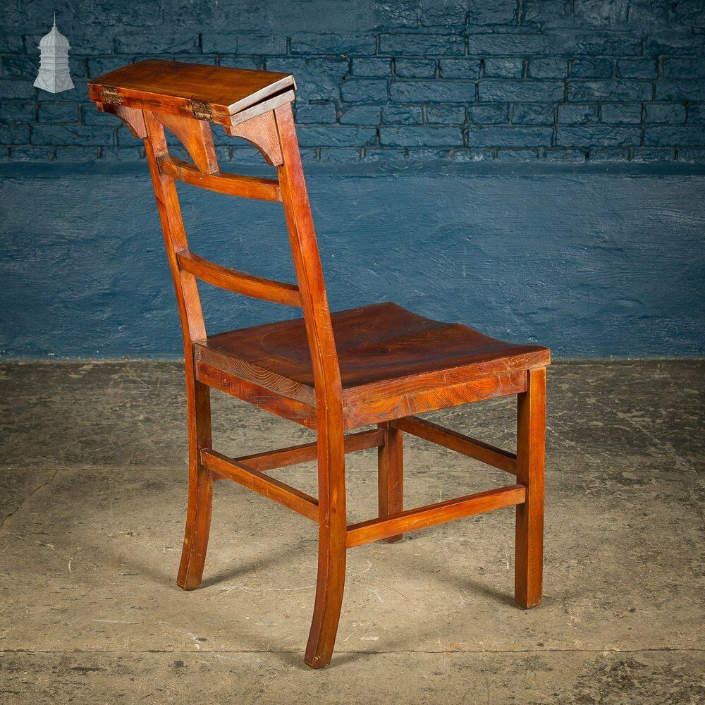 Set Of 6 19th C Elm Synagogue Chairs [No. 3] photo Furniture