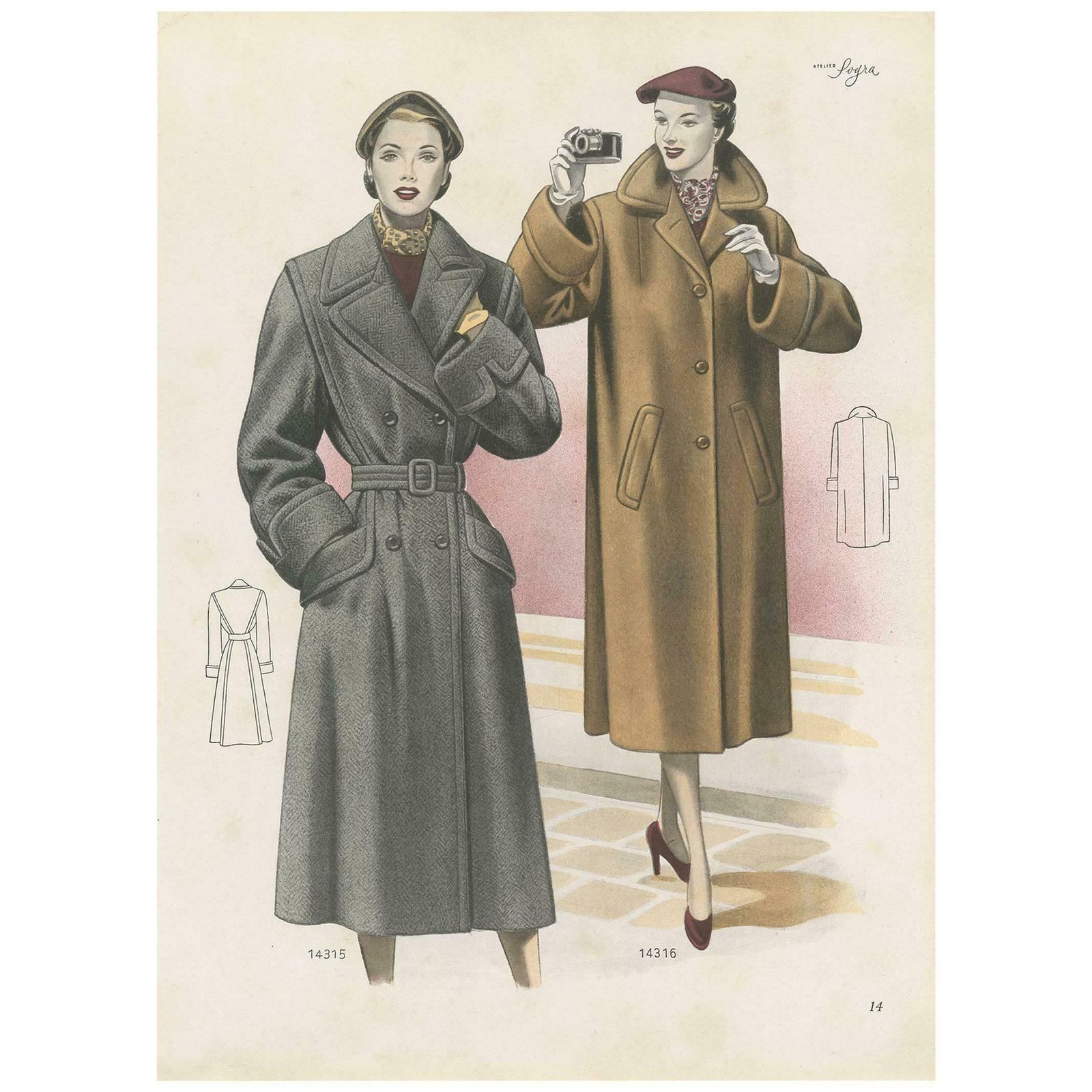 Vintage Fashion Print 'Pl. 14315' Published In Ladies Styles, 1952