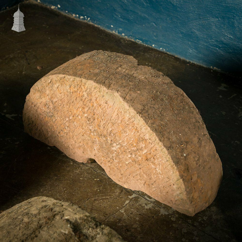 Batch Of 8 Antique Half Round Sandstone Millstones photo for sale