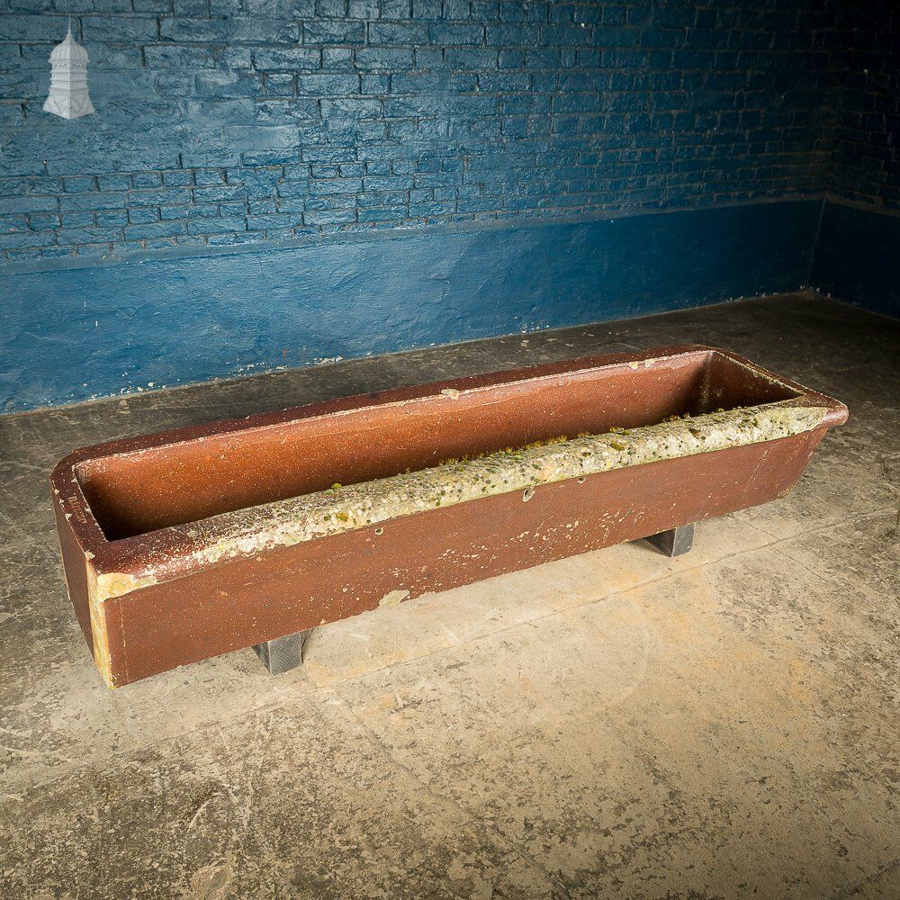 Large Salt Glazed Trough Planter By Farnley & Co photo furniture