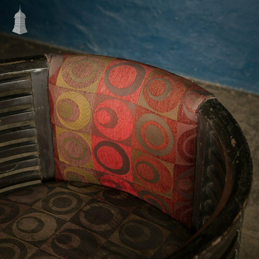 Furniture Art Deco Ebonised Tub Chair From A Hotel In Bombay [No. 5] photo