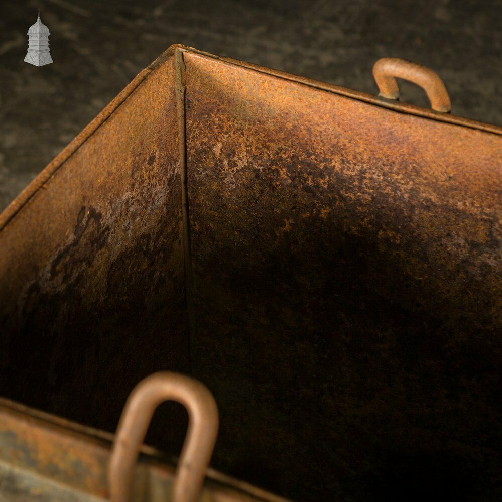 Pair Of Steel Industrial Factory Parts Bins Planters photo vinterior