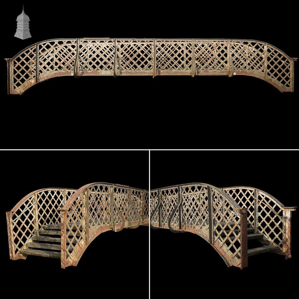 photo for sale Large 38ft Long 19th C Wrought Iron Industrial Railway Footbridge