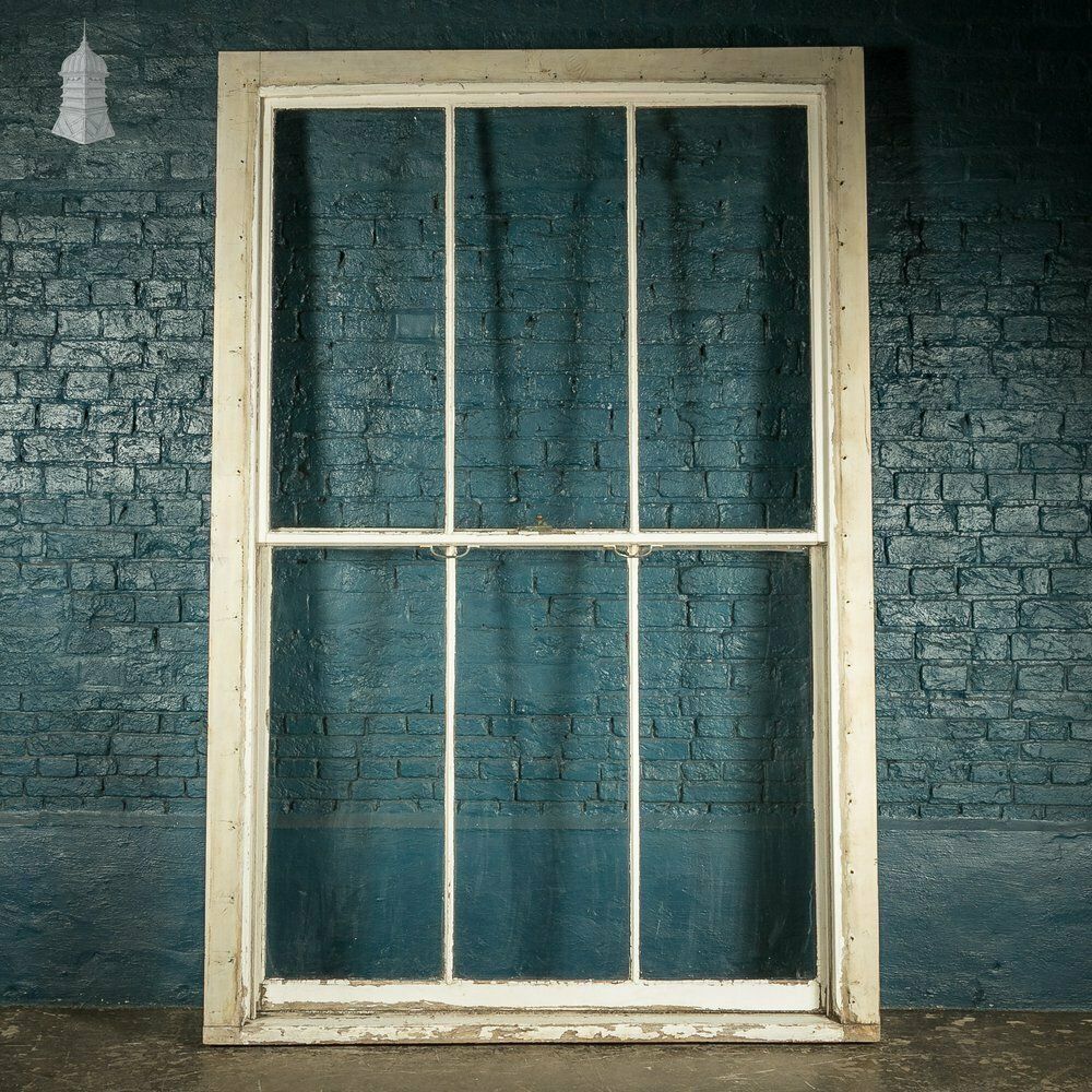 Hardwood Sliding Sash Window, 8ft High, Edwardian photo for sale