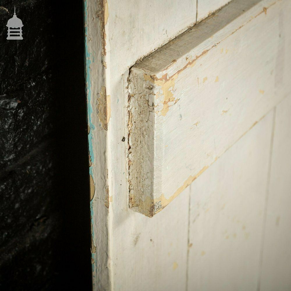 photo for sale Small 19th C Light Blue Painted Ledged And Braced Pine Internal Cottage Door