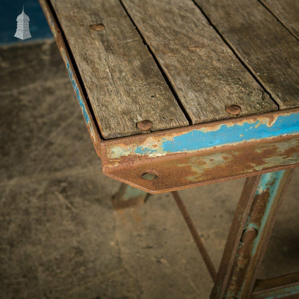 Cast Iron Industrial Base With Steel And Timber Top photo 1020.0