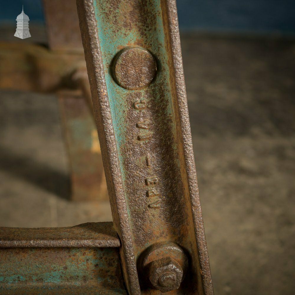 photo for sale Cast Iron Industrial Base With Steel And Timber Top