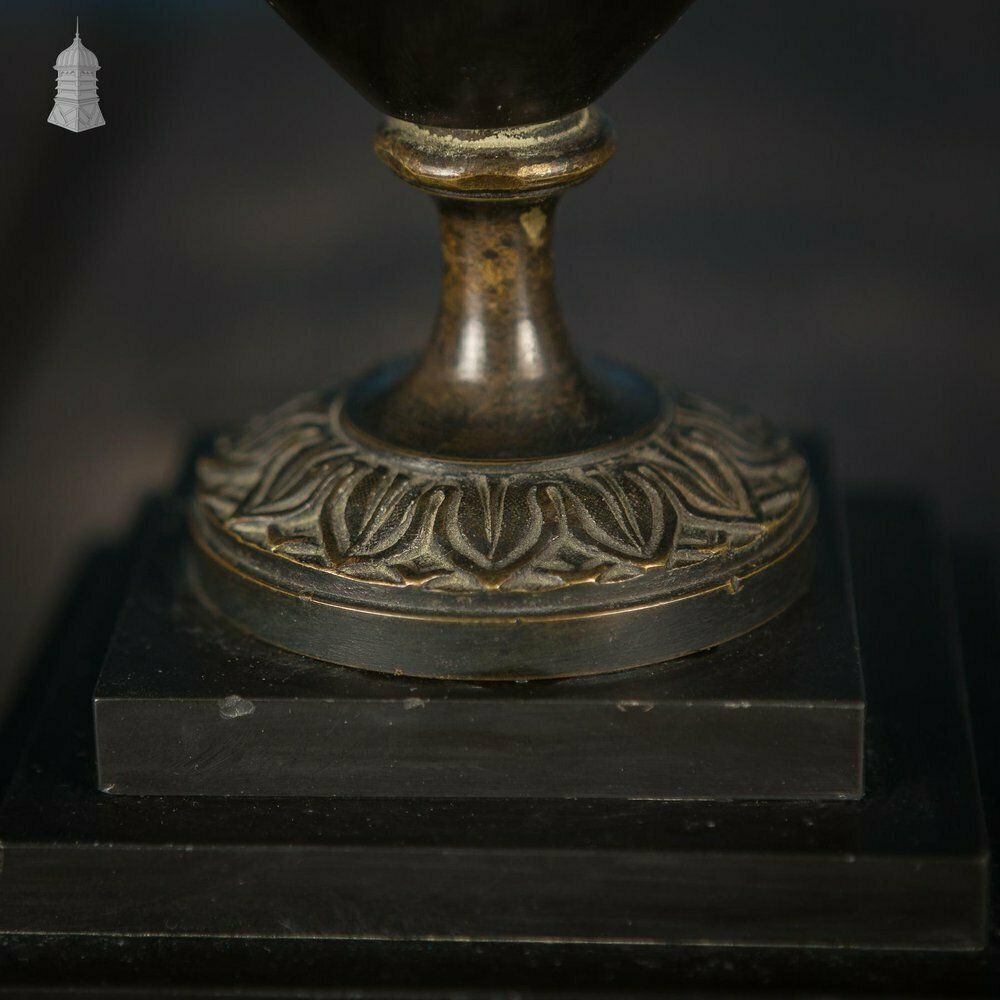 Home Decor 19th C Grand Tour Decorative Black Finish Bronze Mantle Piece Urn photo