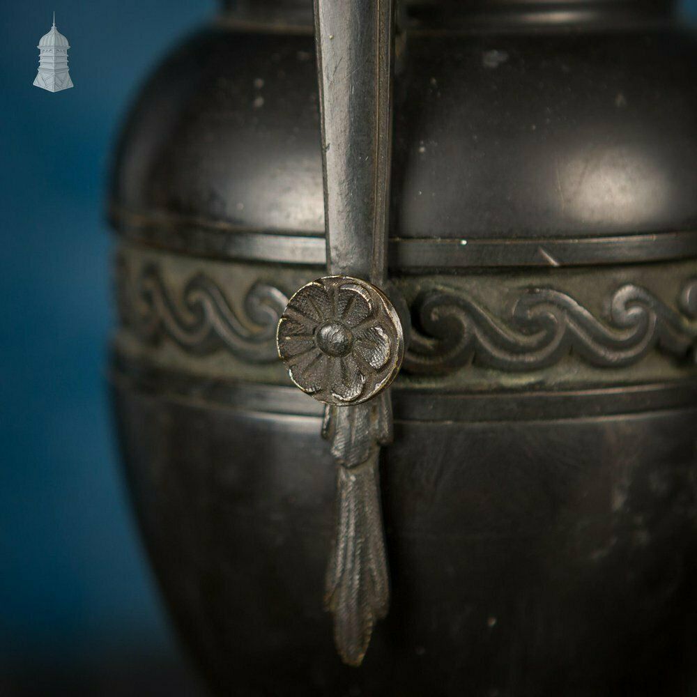 photo buy 19th C Grand Tour Decorative Black Finish Bronze Mantle Piece Urn
