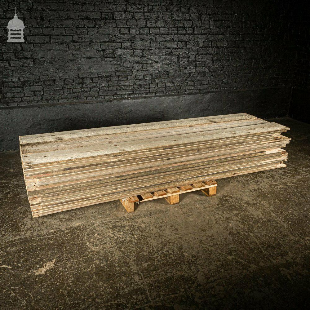 Batch Of 35 Square Meters Of Bandsawn Scaffold Board Wall Cladding photo vintage
